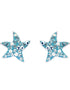 Dancing Starfish Stud Earrings With Aqua Swarovski® Crystals