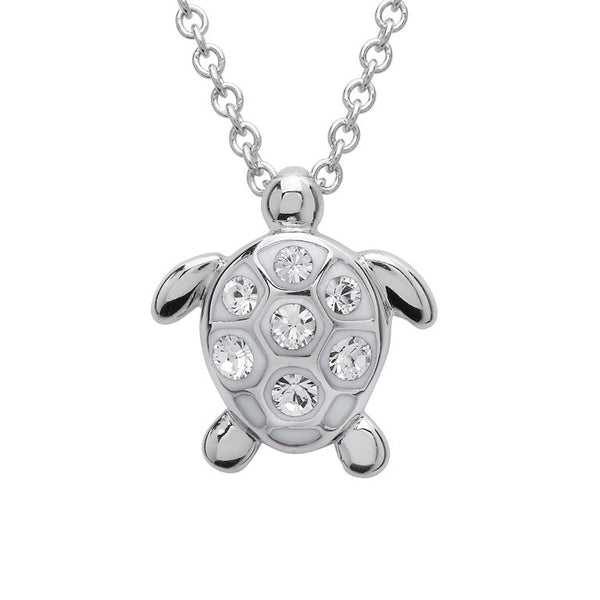 Turtle Pendant With Clear Swarovski® Crystals