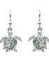 Mother And Baby Turtle Earrings With Swarovski® Crystals