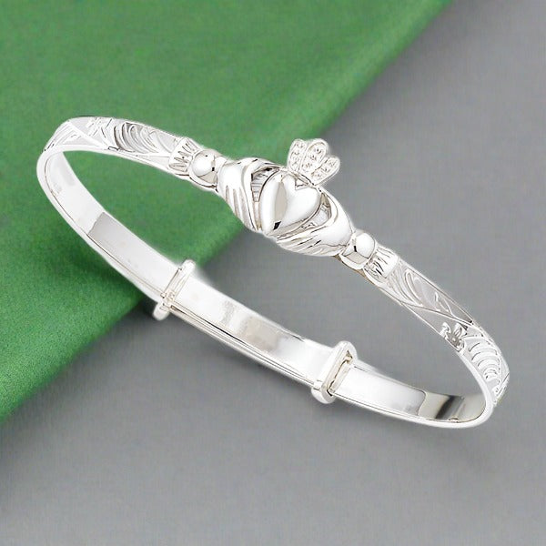 Claddagh Irish Christening Bracelet Sterling Silver