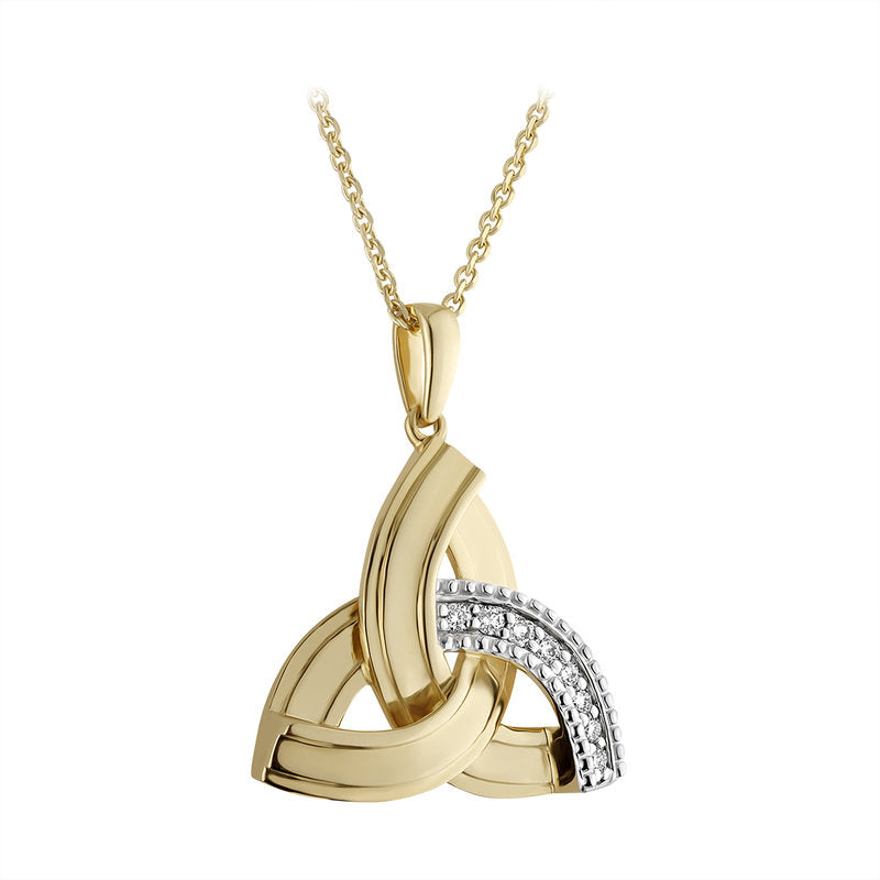14k Gold Diamond Trinity Knot Pendant