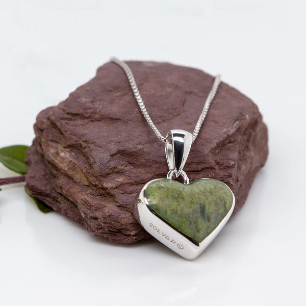 Solvar Sterling Silver Connemara Marble Heart Pendant