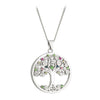 Solvar Silver Plated Crystal Tree Of Life Pendant S45287