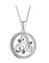 Sterling Silver Crystal Spiral Circle Pendant