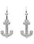 Anchor Drop Earrings Encrusted With White Swarovski Crystal