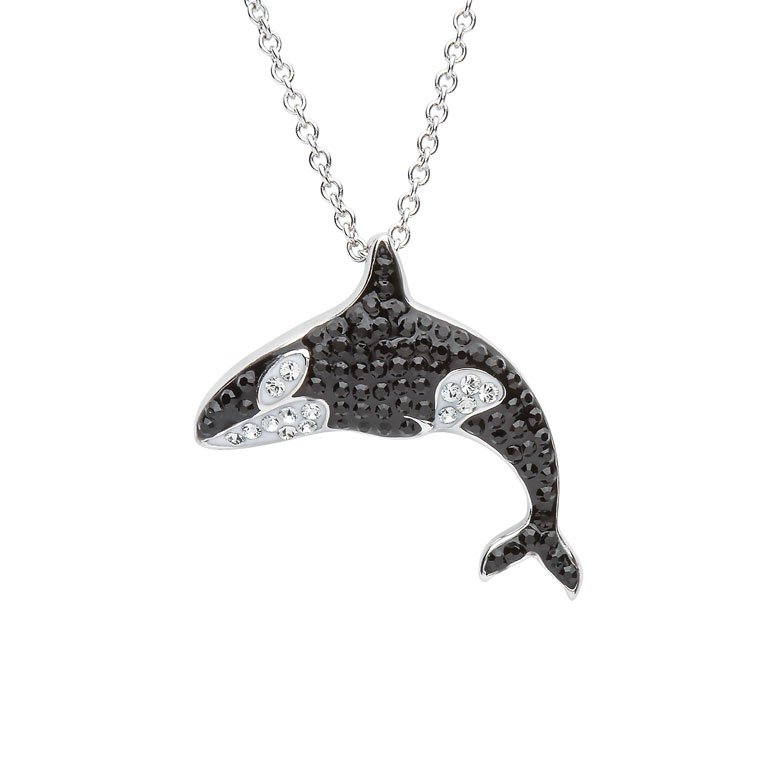 Orca Whale Necklace With Swarovski® Crystals