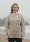 Aran Merino Wool Crew Neck Sweater - Skellig Gift Store