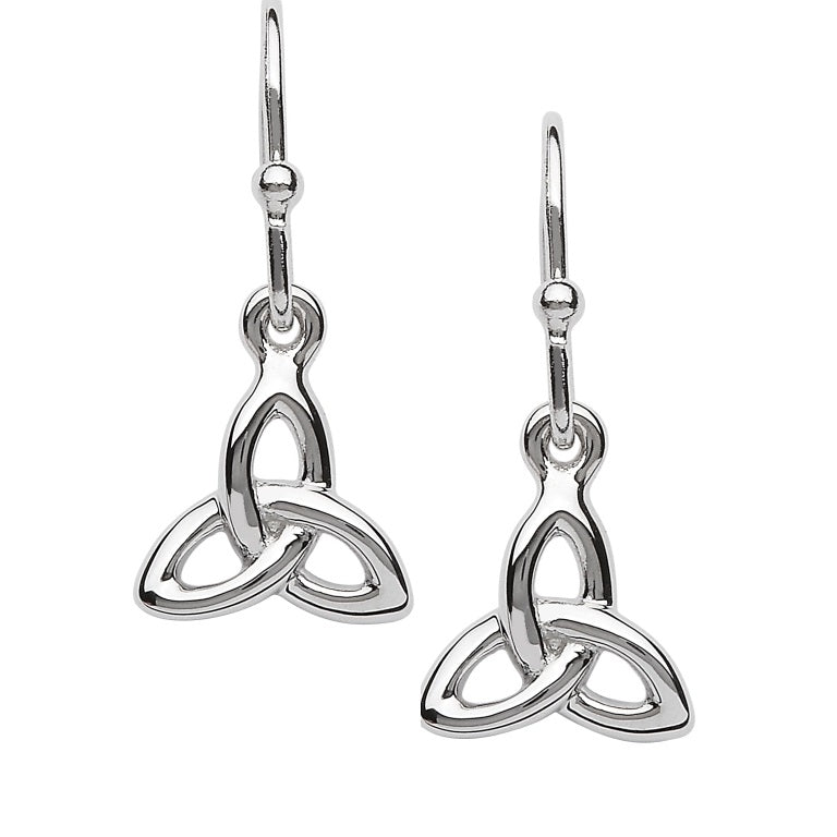 Silver Celtic Trinity Knot Drop Earrings