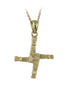 14k Gold Double Sided St Brigid's Celtic Cross Necklace