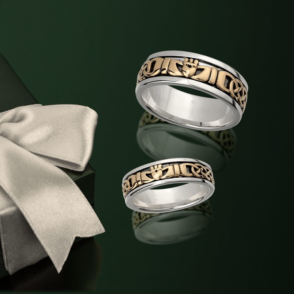 Ladies Silver & Gold Claddagh Ring - Skellig Gift Store