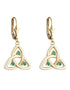 14k Gold Emerald Trinity Knot Drop Earrings