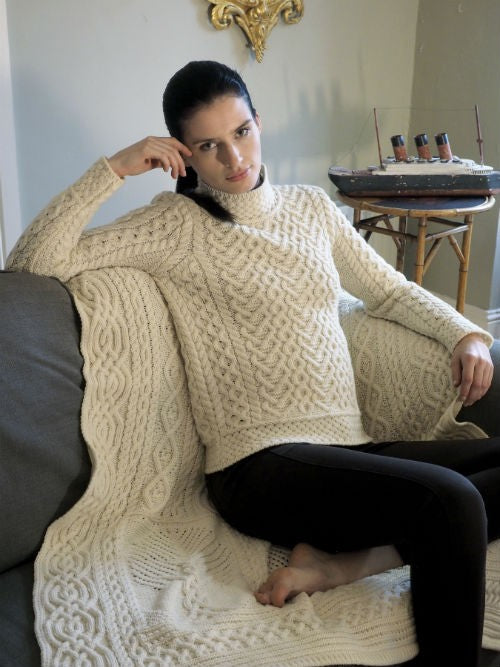 Luxurious Cable Knit Aran Sweater