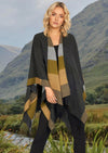 Jimmy Hourihan Fringed Shawl with Coloured Bands