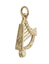 14k Gold Small Harp Charm