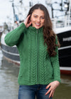 Cable Knit Green Aran Cardigan