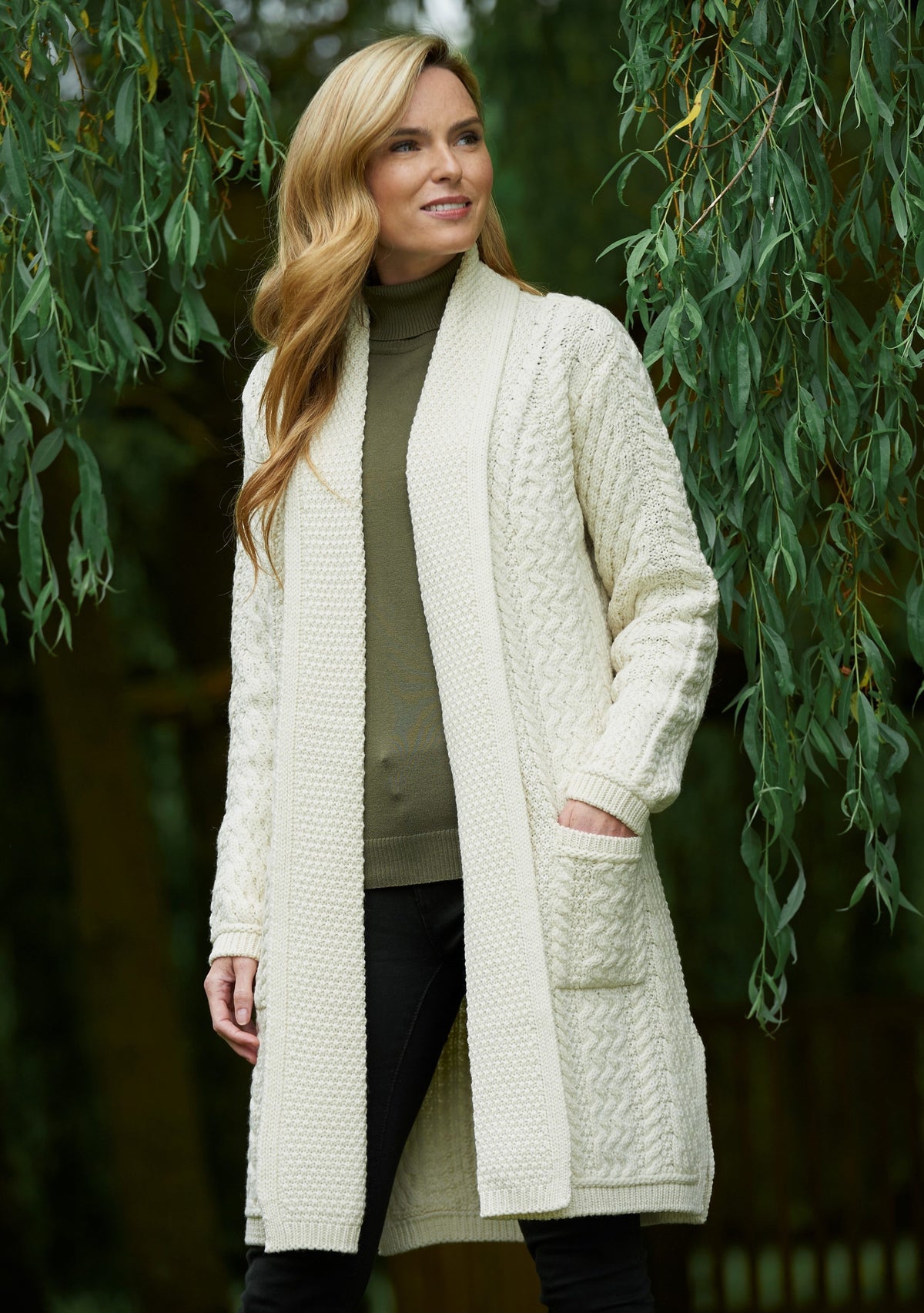 Aran Crafts Edge To Edge Coat | Natural