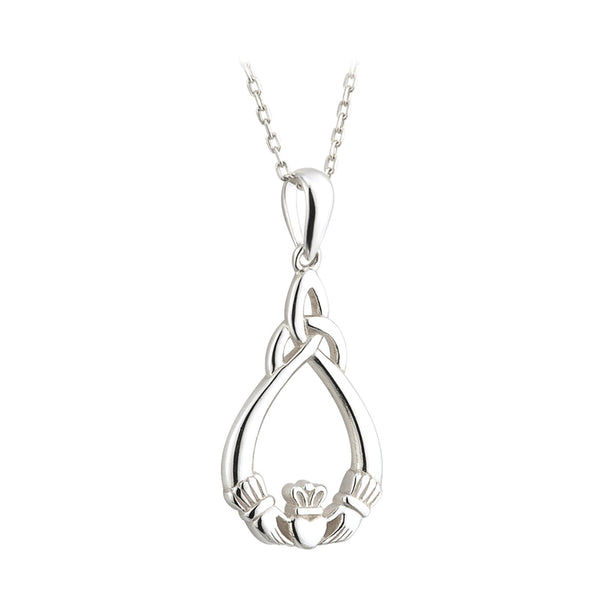 Sterling Silver Claddagh Trinity Necklace