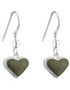 Silver Heart Connemara Marble Earrings