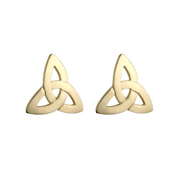 Solvar 14k Gold Celtic Trinity Knot Stud Earrings s3733