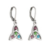 Solvar Rhodium Crystal Trinity Drop Earrings S33105