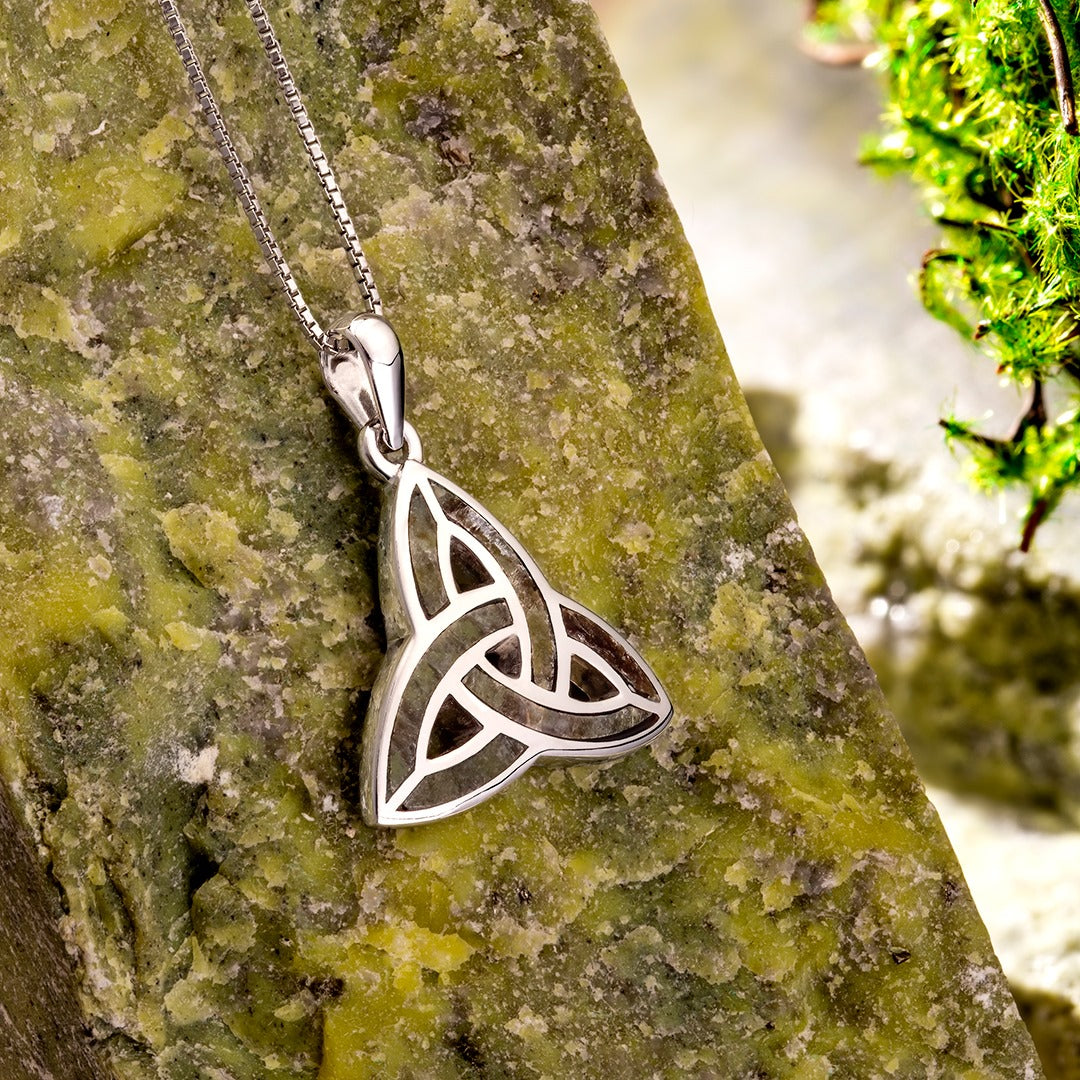 Solvar Sterling Silver Connemara Marble Trinity Necklace