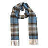 John Hanly Blue Charcoal Sage Plaid Scarf