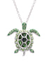 Swarovski Crystal Green Turtle Necklace