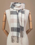 Foxford Lambswool Scarf | Neutral Block Check