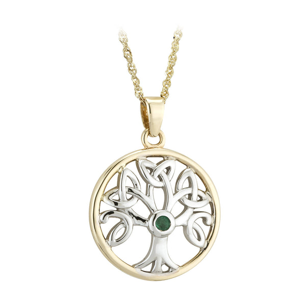 14KT Gold Vermeil Mother of Pearl Celtic Tree of Life Necklace - A Little  Irish Too