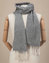 Foxford Lambswool Scarf | Grey Herringbone