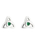 Sterling Silver Green Crystal Trinity Knot Stud Earrings