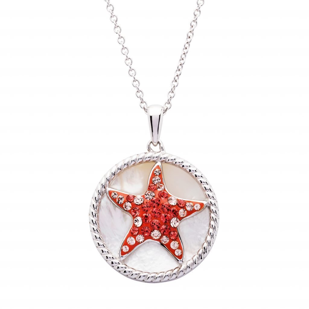 Red Starfish Mother of Pearl Pendant