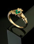 14K Gold Claddagh Emerald Ring