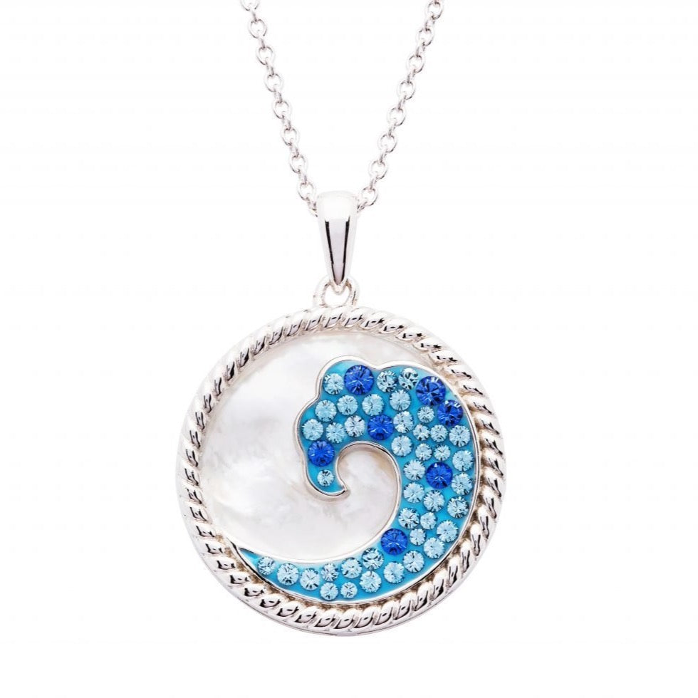 Blue Wave Mother of Pearl Pendant