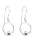Sterling Silver Green Crystal Claddagh Drop Earrings