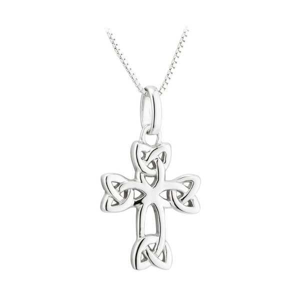 Sterling Silver Trinity Knot Cross Pendant