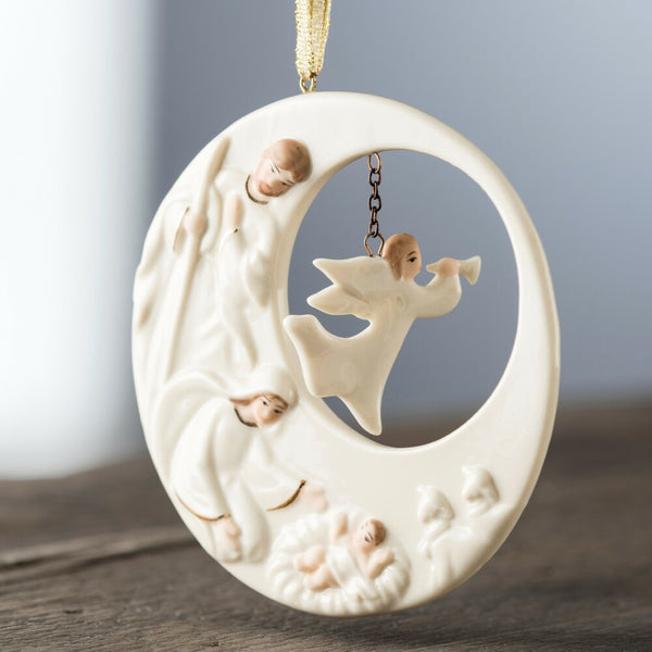 Belleek Living Nativity Angel Hanging Ornament 7268