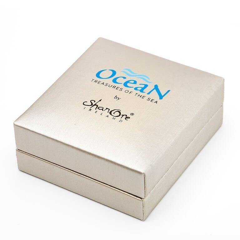 Sterling Silver Fish Pearl Pendant Swarovski Crystal oc8 - Skellig Gift Store