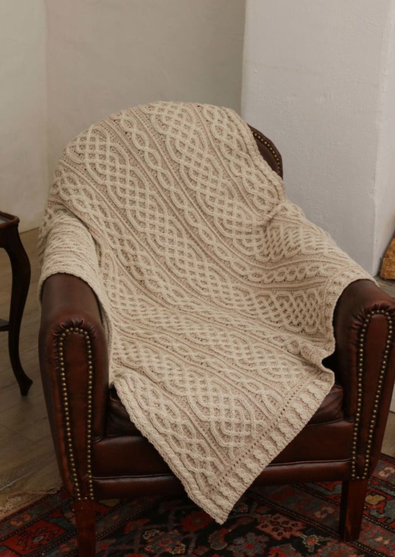 Aran Woollen Mills Merino Blanket | Oatmeal