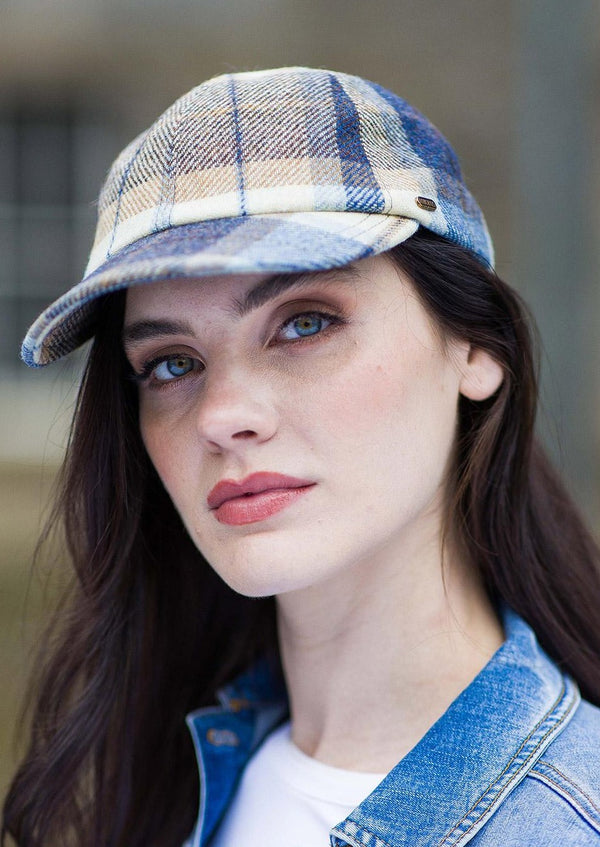 Mucros Ladies Baseball Cap | Blue Check