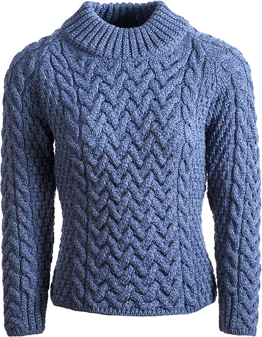 Aran Crafted Denim Crew Neck Sweater