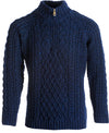 Aran Donegal Zip Sweater | Navy
