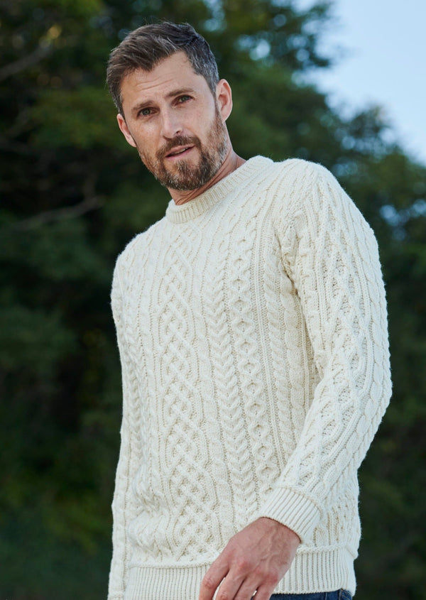 Aran Woollen Mills Supersoft Men's Sweater | Natural