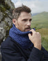 Aran Infinity Cable Scarf - Blue