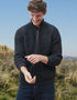 Men's Aran Fisherman Raglan Zip Sweater | Charcoal