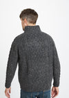 Aran Donegal Zip Sweater | Charcoal