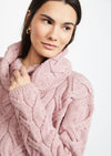 Aran Super Soft Chunky Pink Sweater