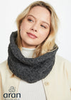 Aran Infinity Cable Scarf | Charcoal
