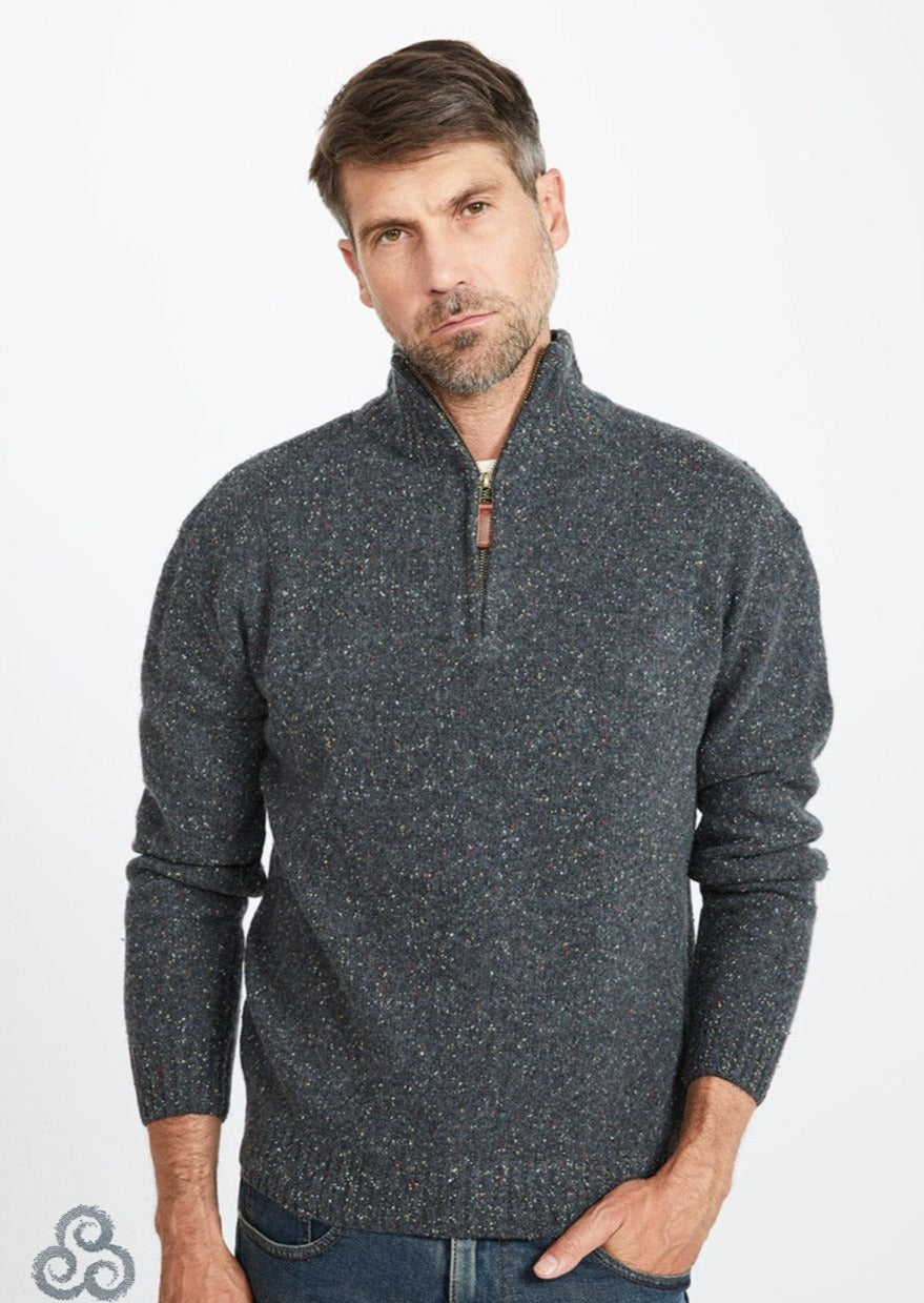 Aran Woollen Mills 1/4 Zip Sweater | Fleck