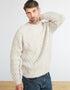 Aran Handknit Crew Neck Sweater - Oat